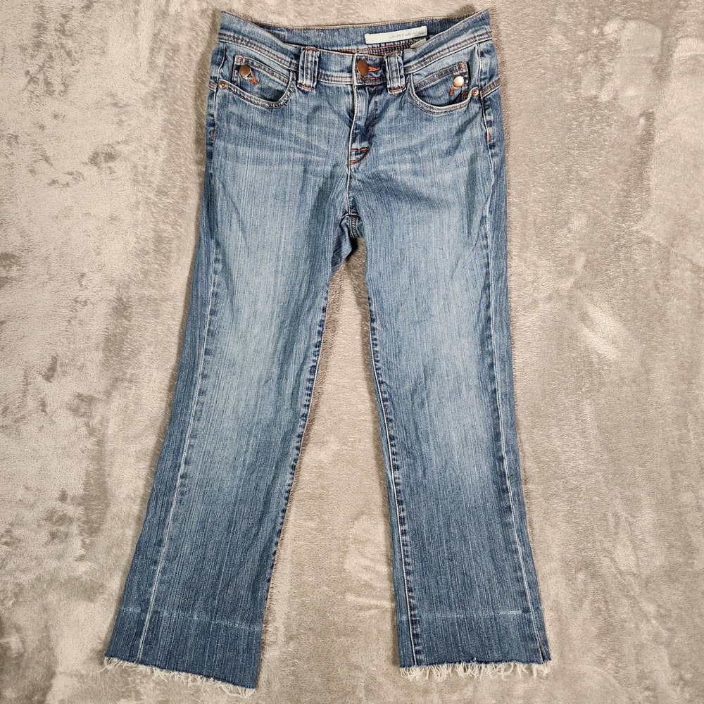DKNY Jeans Women's 30X26 Blue Excellent Straight Raw Hem Zipper Pockets KCMU5710